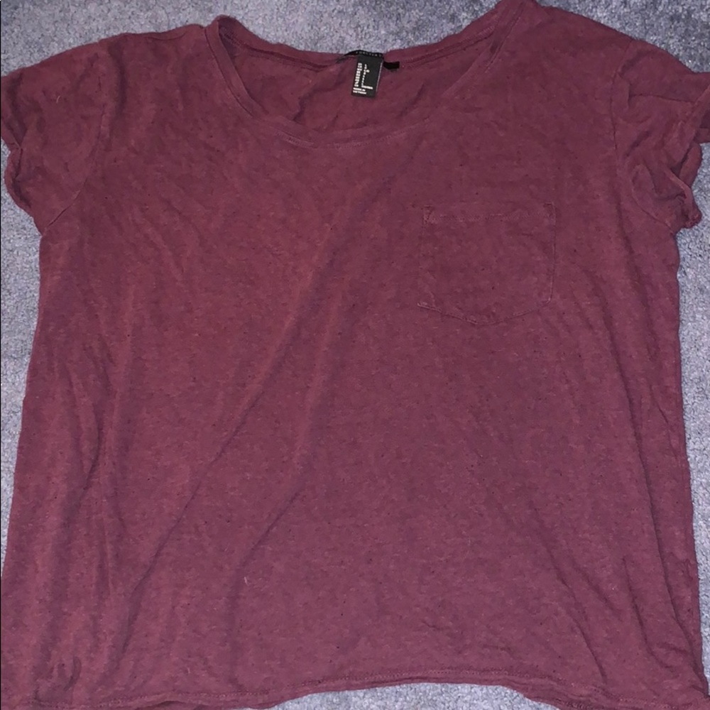 Maroon forever 21 crop shirt
